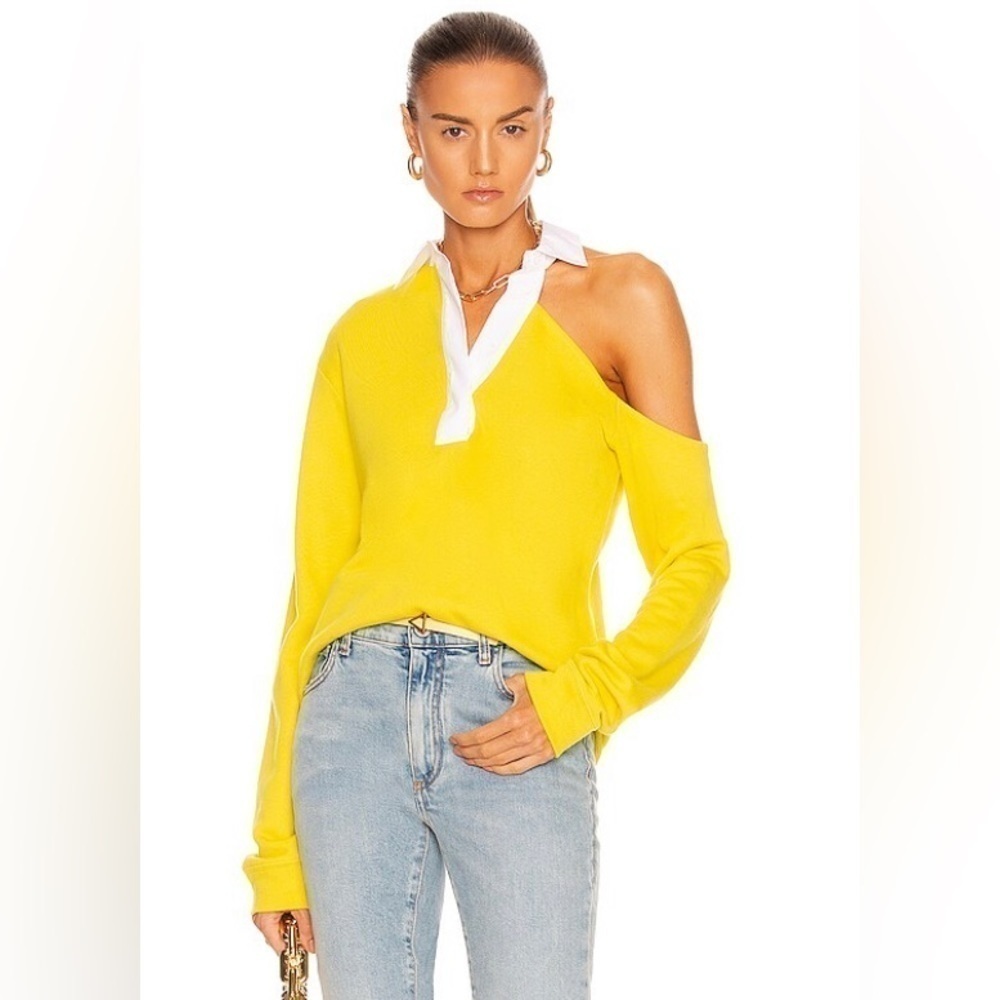 RtA Marla Cut-Out Rugby Shirt Top
